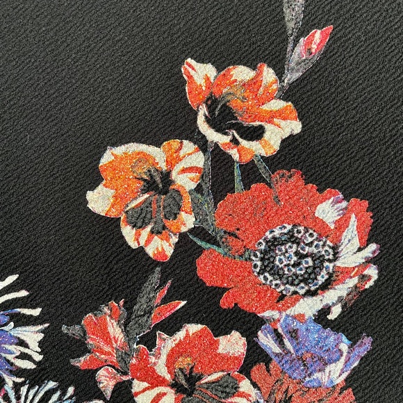 Zara Black Longsleeve Floral Painted Print Medium - Picture 6 of 6